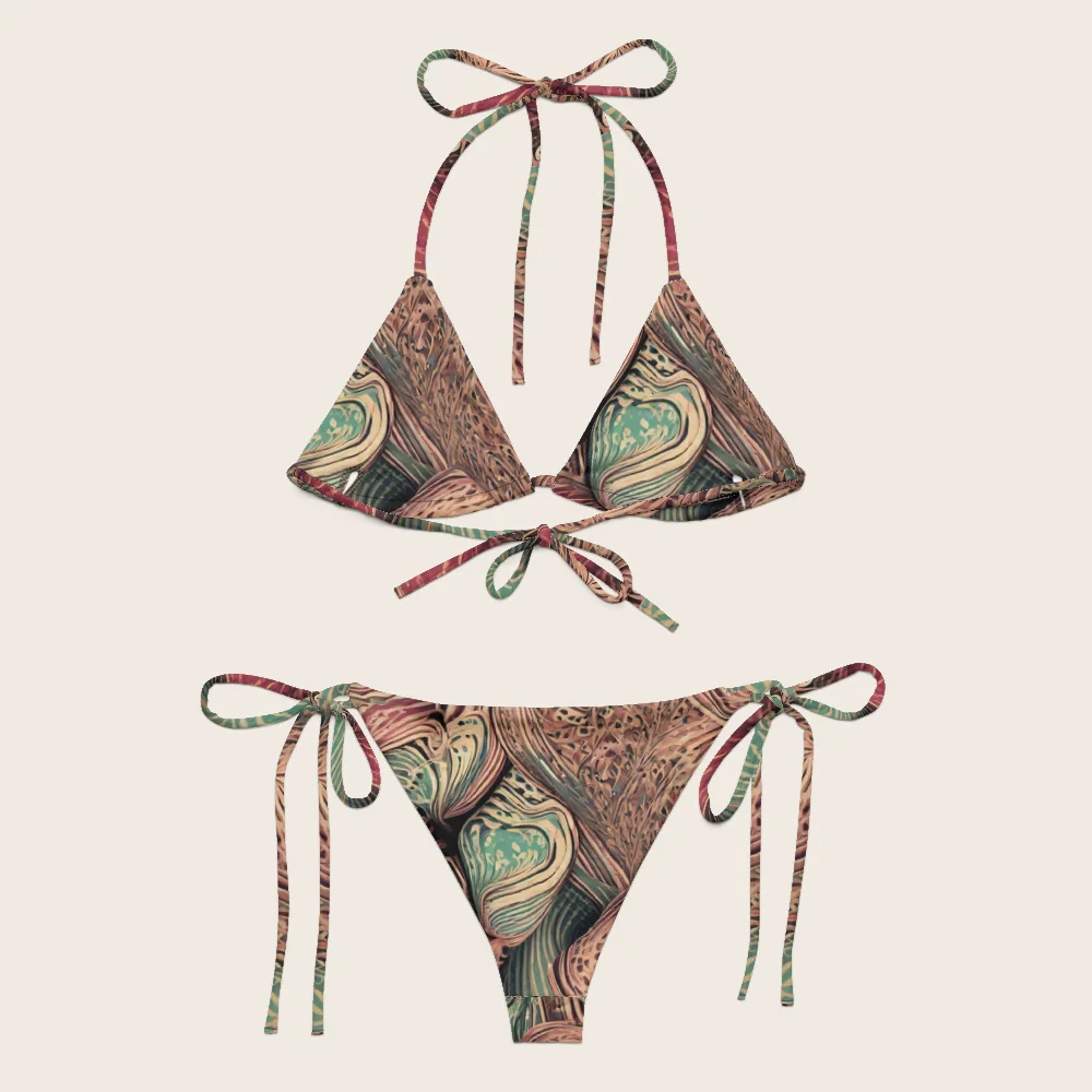 String Bikini on model