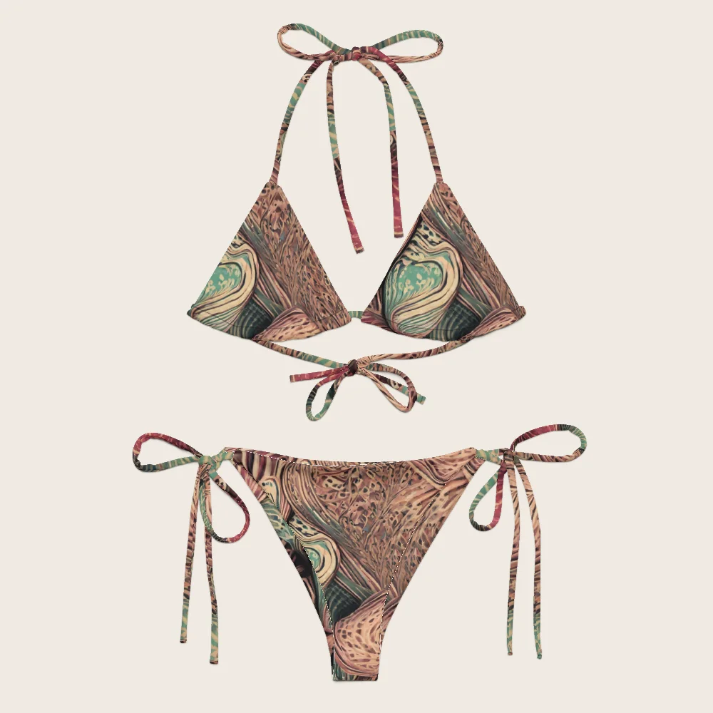 String Bikini on model