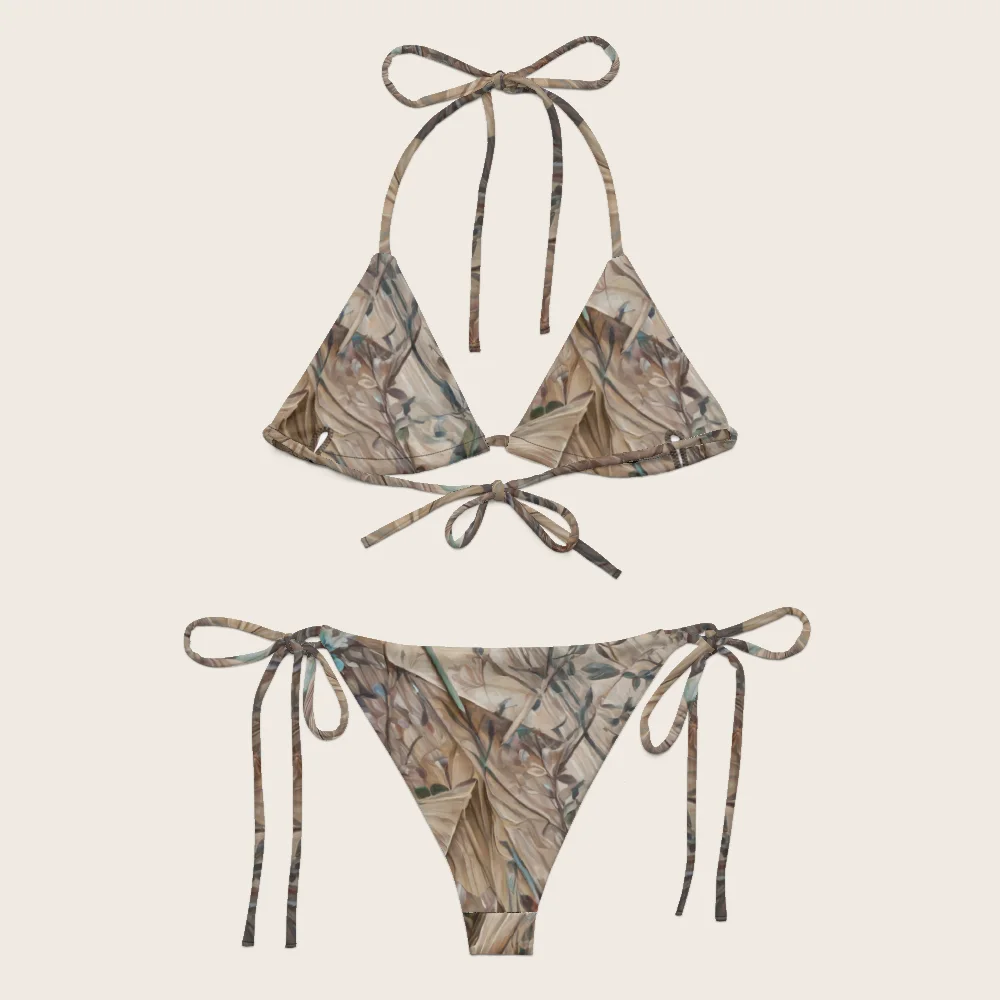 String Bikini on model
