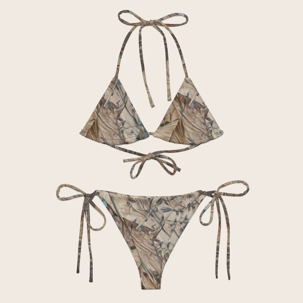 String Bikini on model