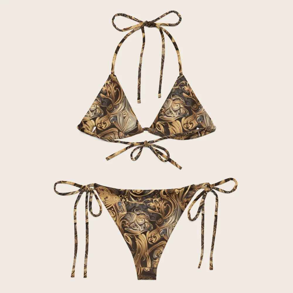 String Bikini on model