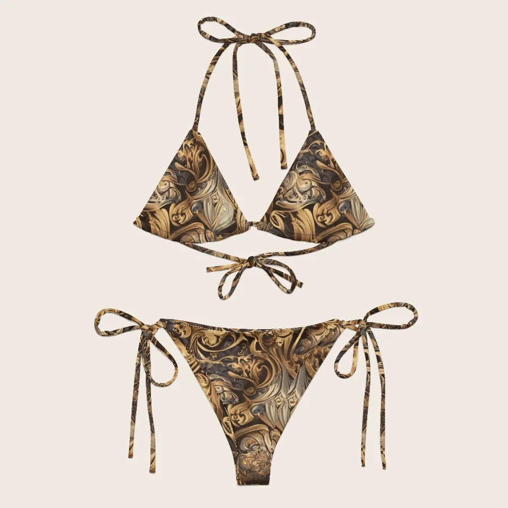 String Bikini on model