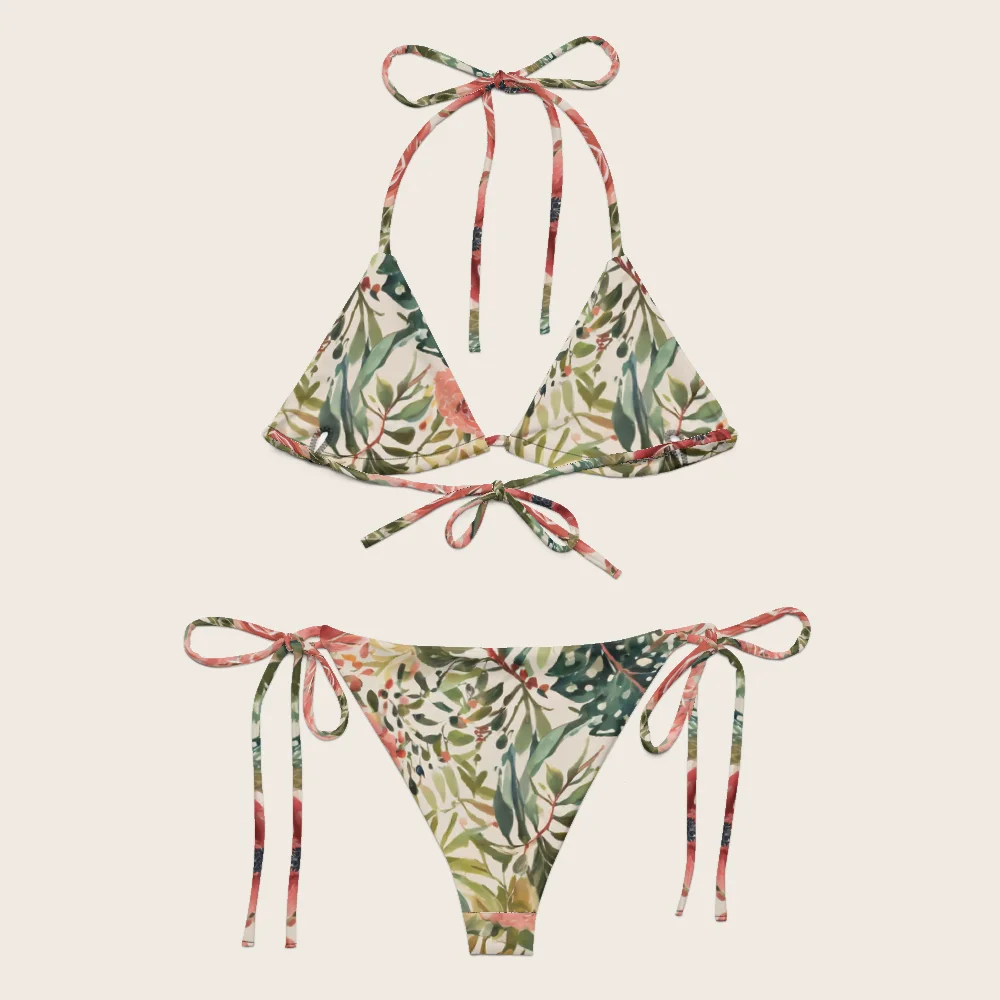 String Bikini on model