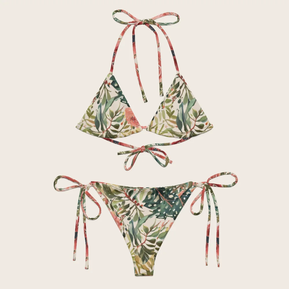 String Bikini on model
