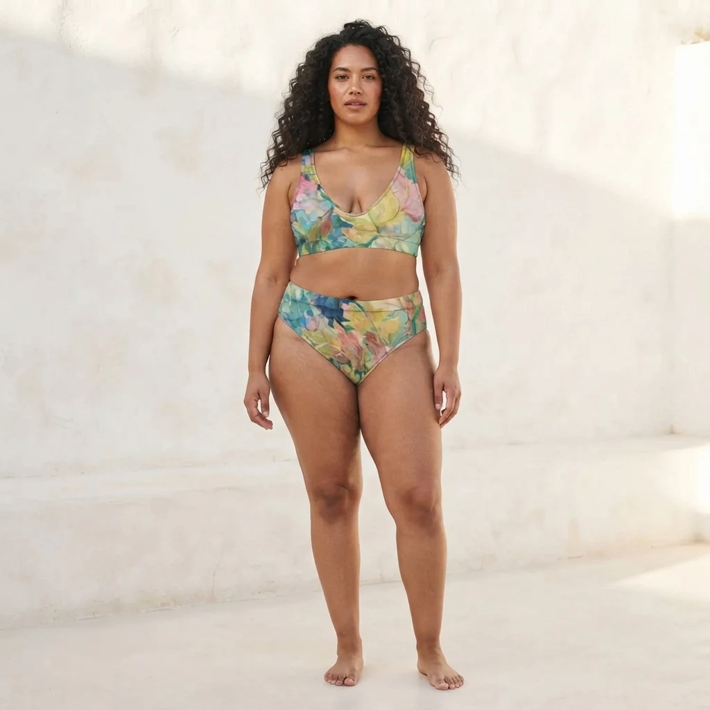 High-Waisted Bikini on model