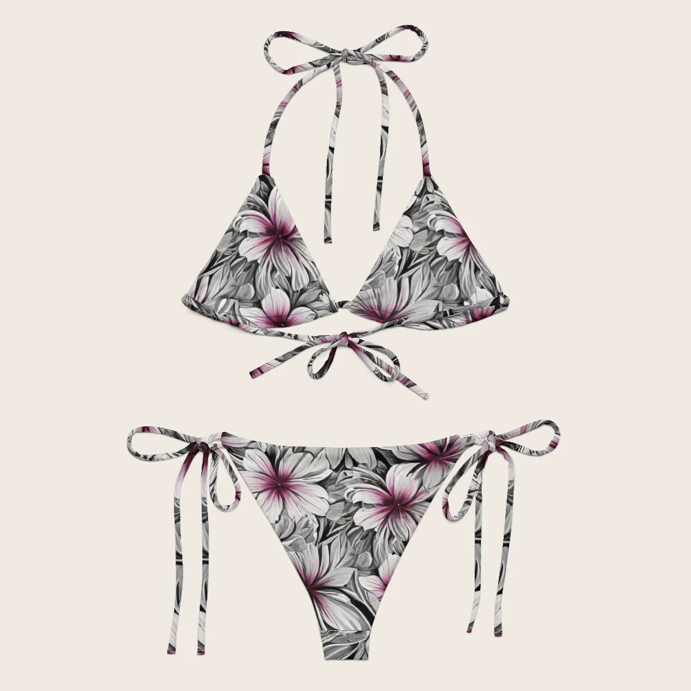 String Bikini on model