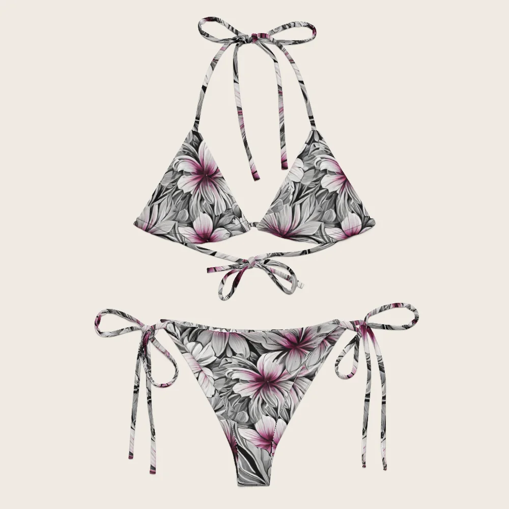String Bikini on model