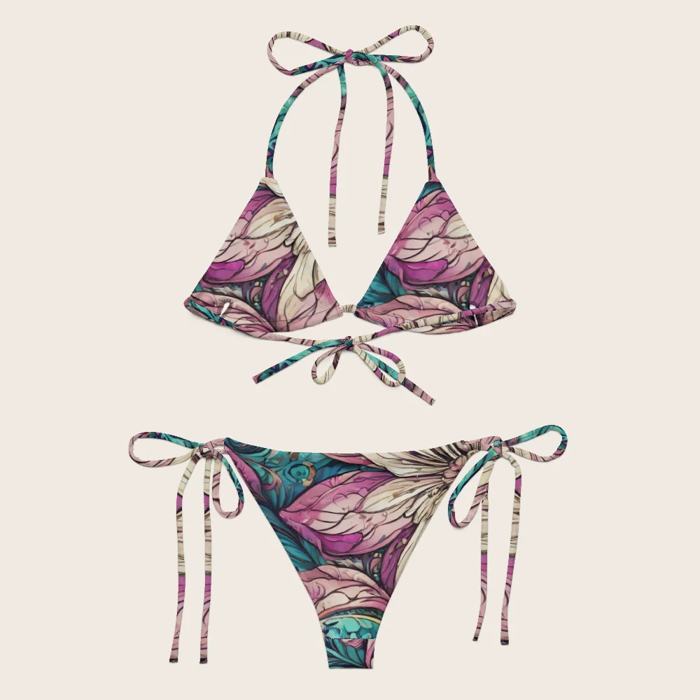 String Bikini on model