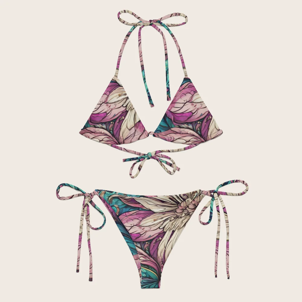 String Bikini on model