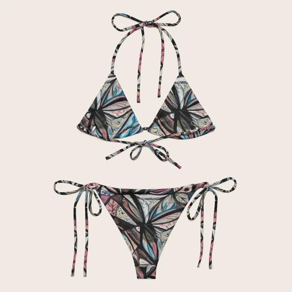 String Bikini on model