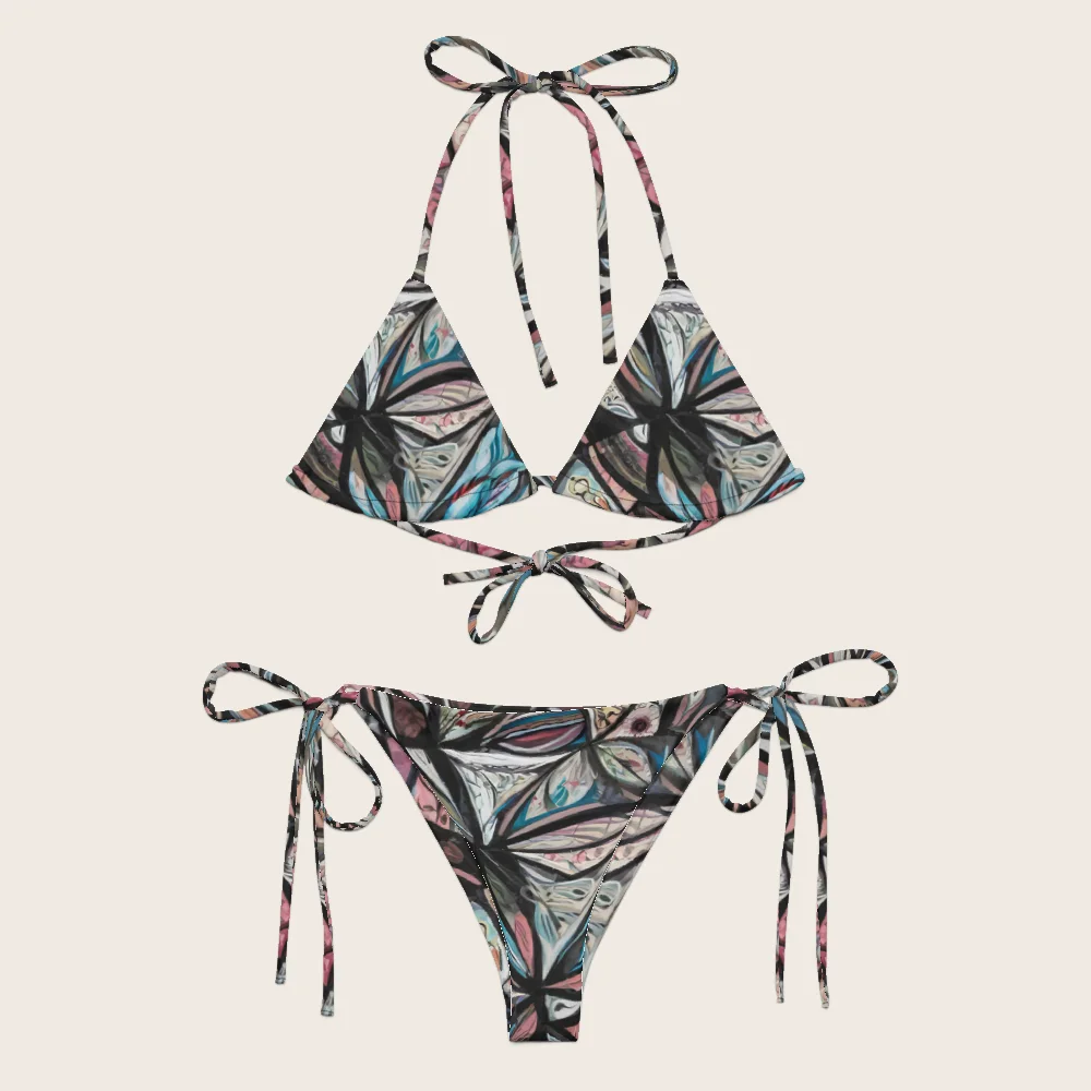 String Bikini on model