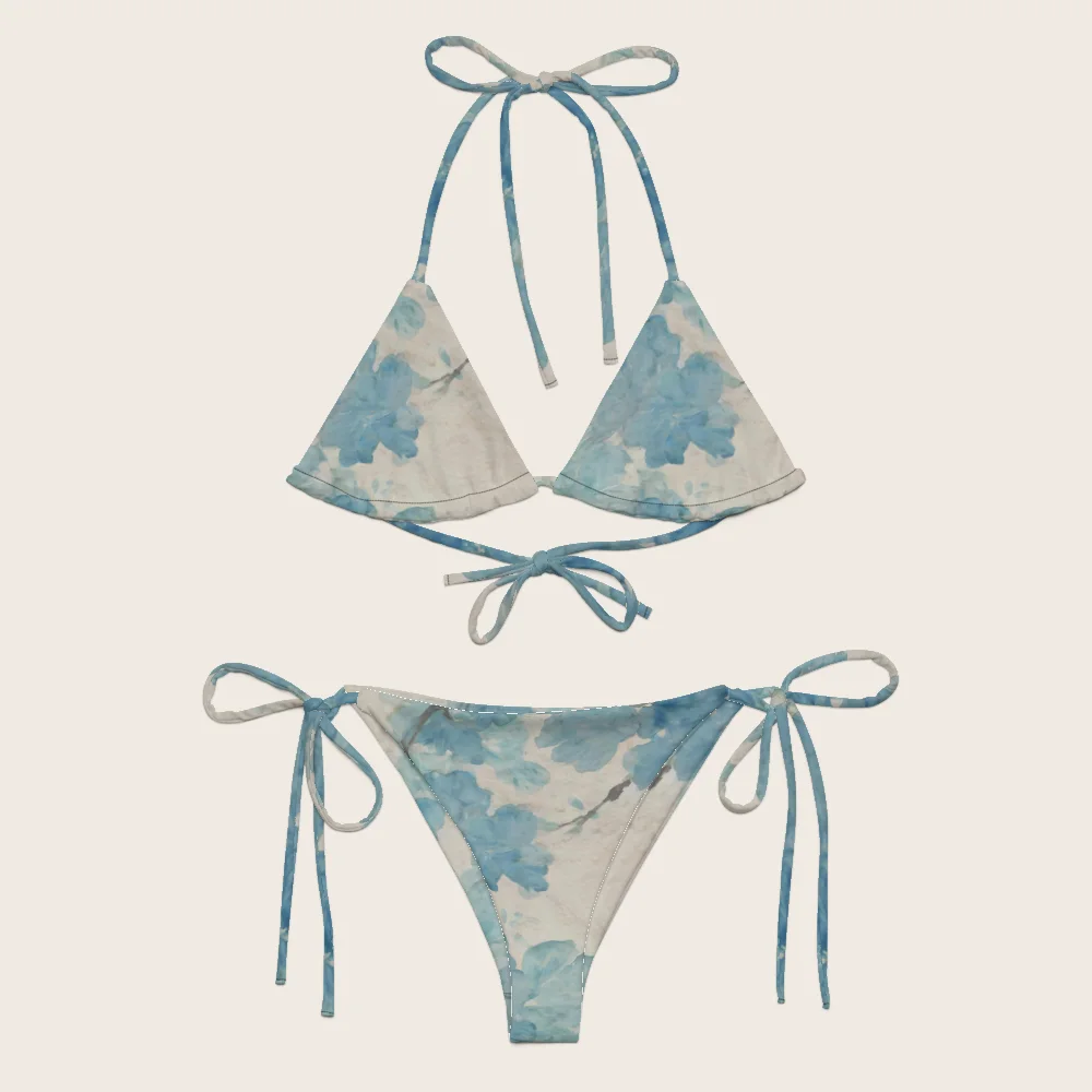 String Bikini on model