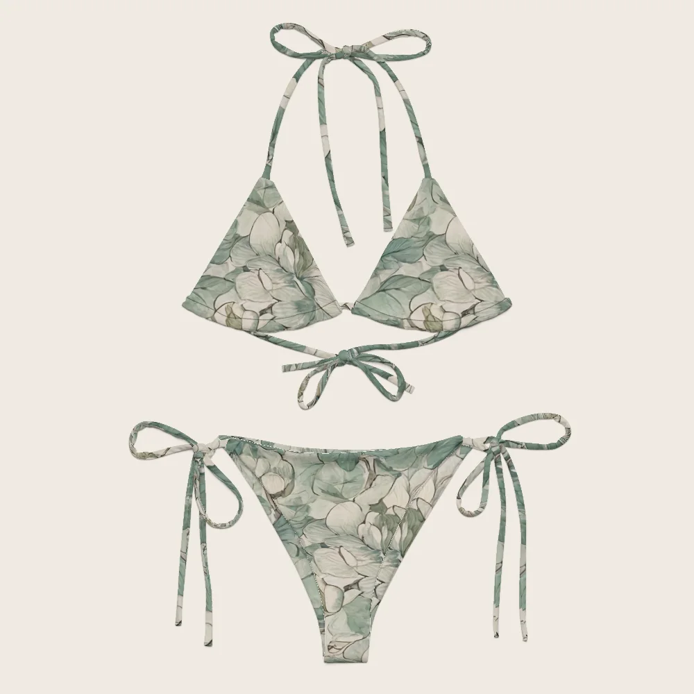 String Bikini on model