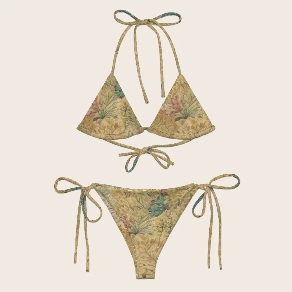 String Bikini on model
