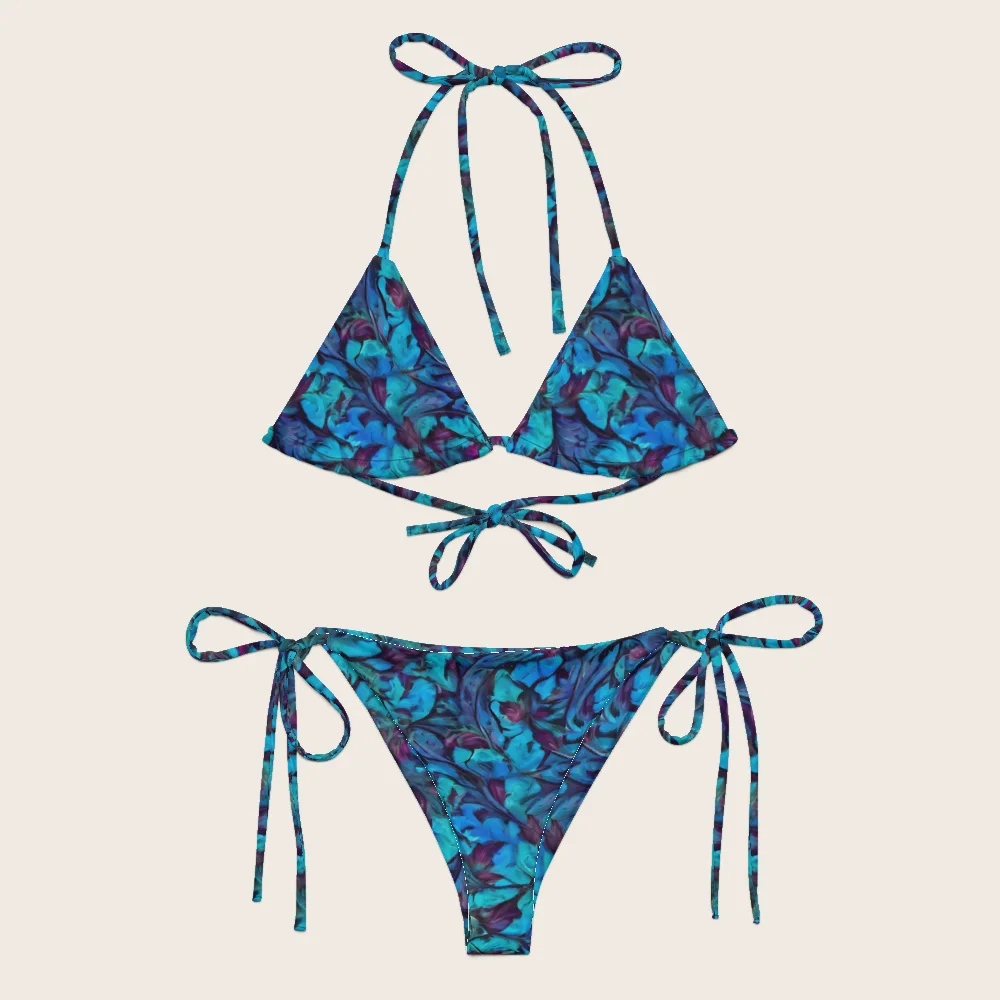 String Bikini on model