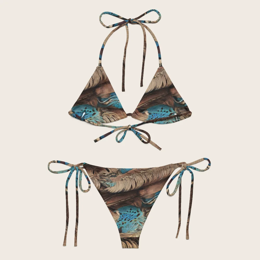 String Bikini on model