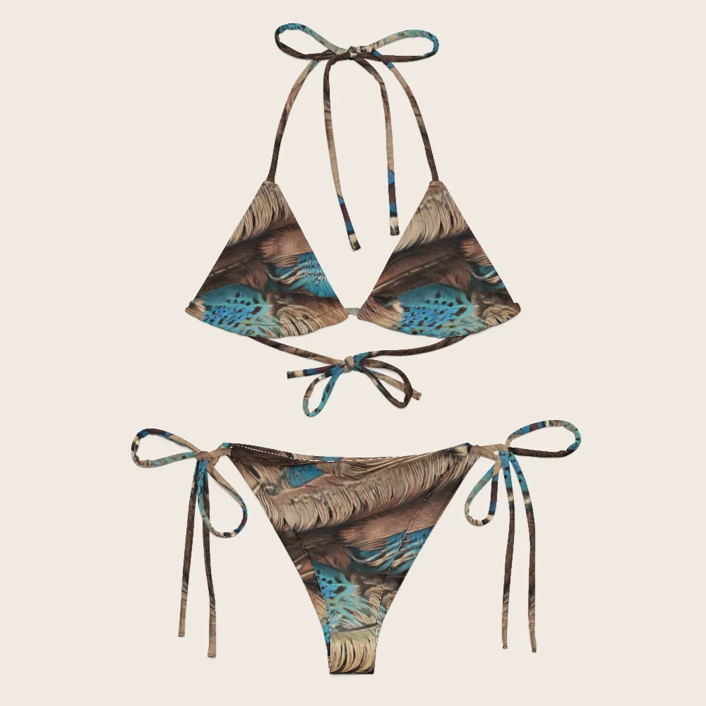 String Bikini on model