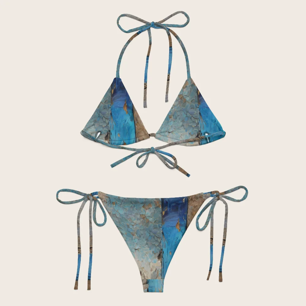 String Bikini on model