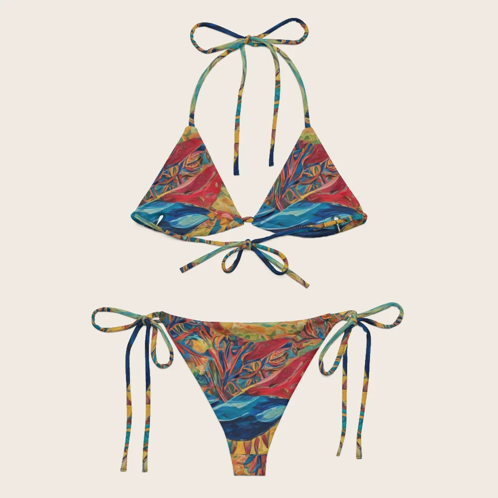 String Bikini on model
