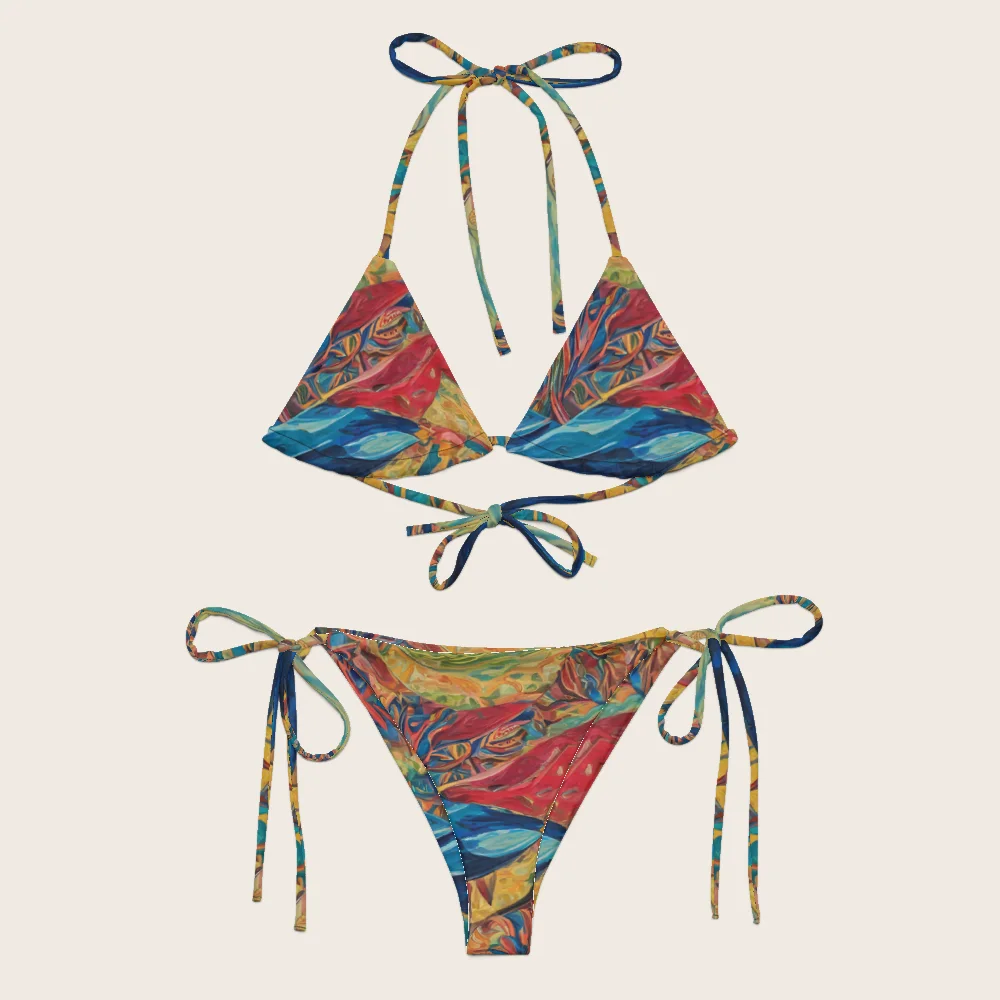 String Bikini on model