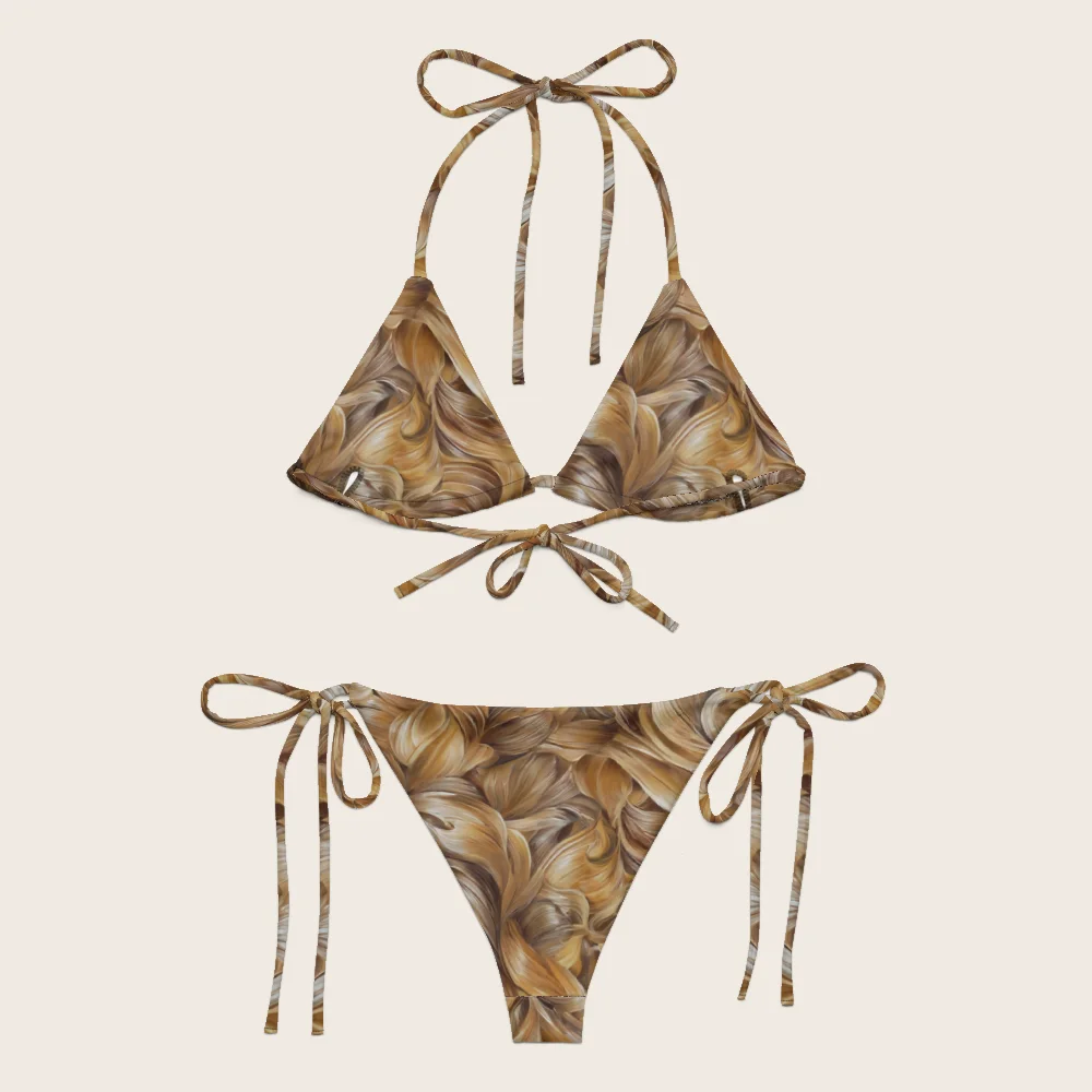 String Bikini on model