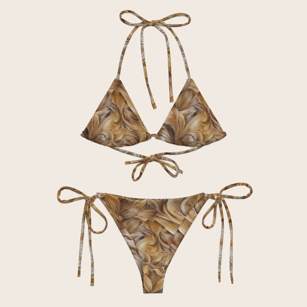 String Bikini on model