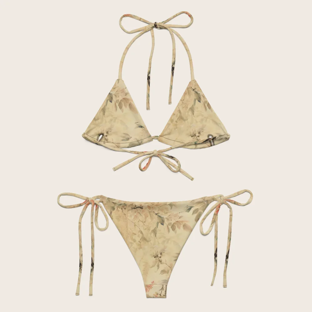 String Bikini on model