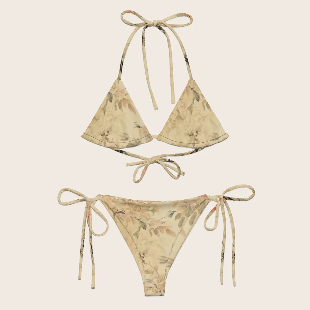 String Bikini on model
