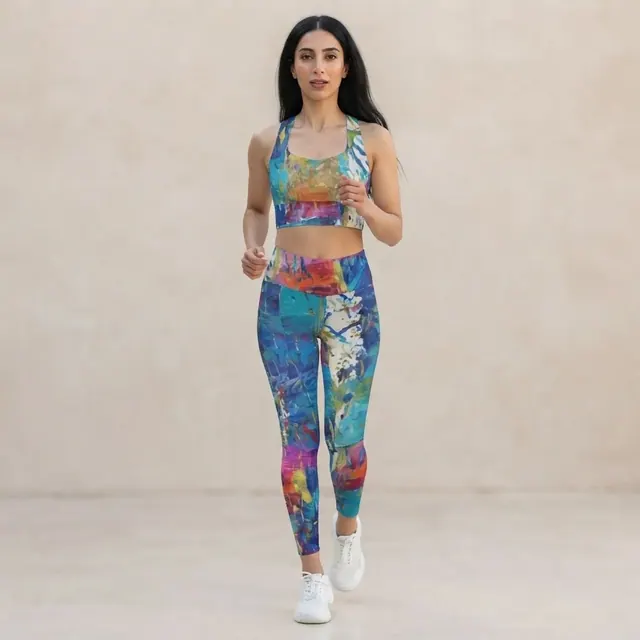 Longline Sports Bra, one-of-one design B67ABE97