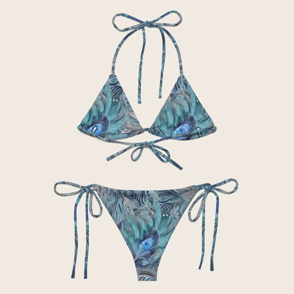 String Bikini on model
