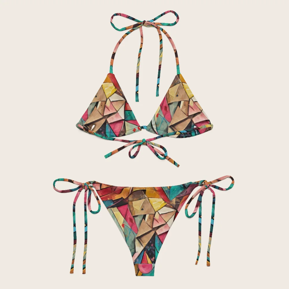 String Bikini on model