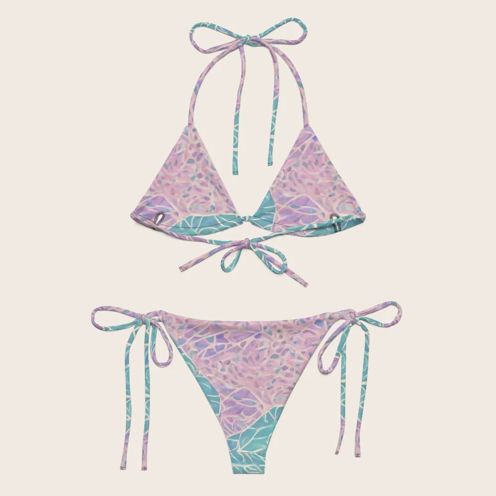 String Bikini on model