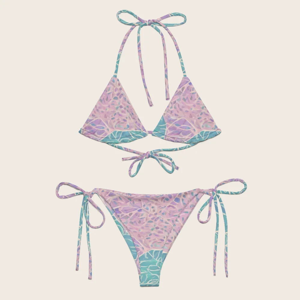 String Bikini on model