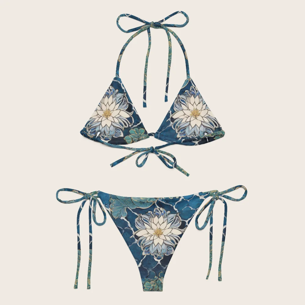 String Bikini on model