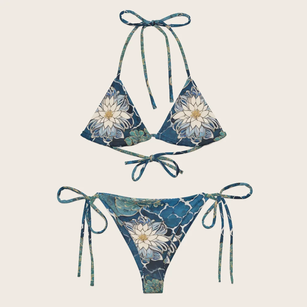 String Bikini on model