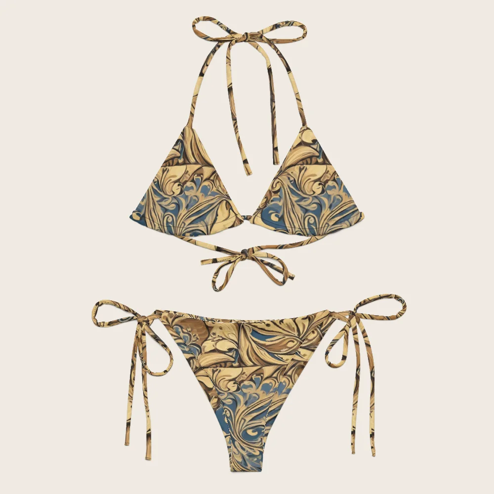 String Bikini on model