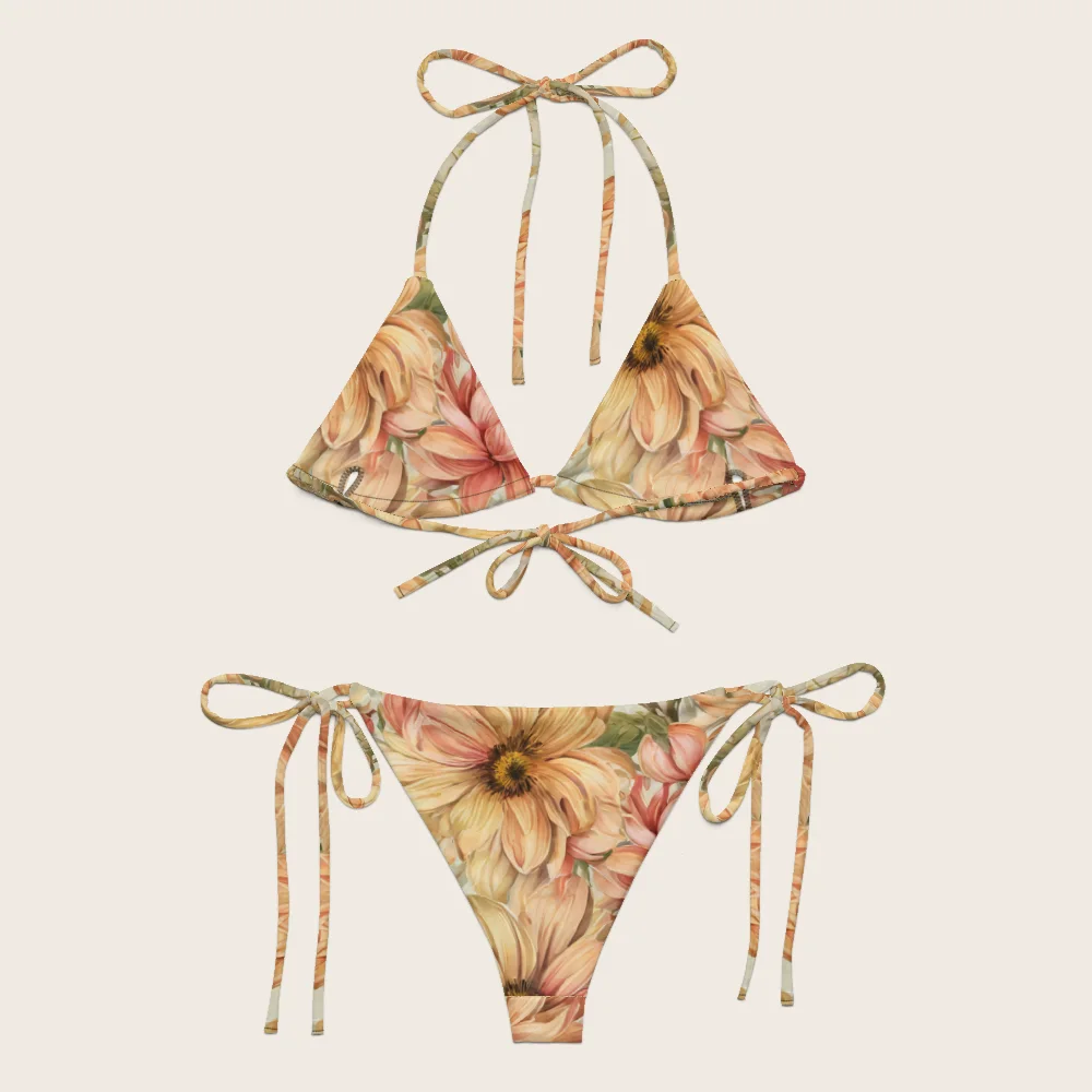 String Bikini on model
