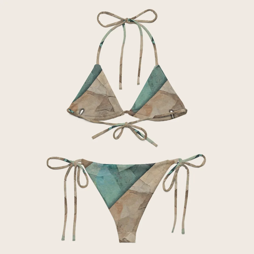 String Bikini on model