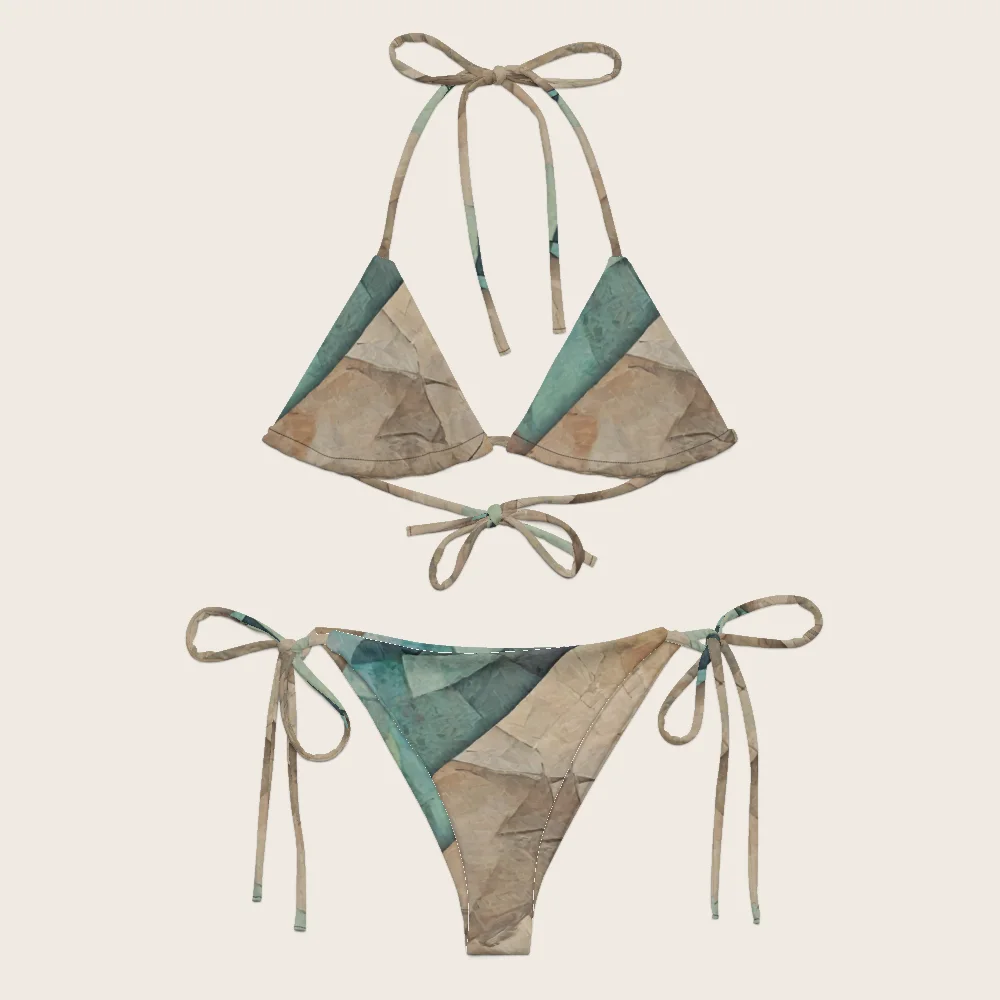 String Bikini on model