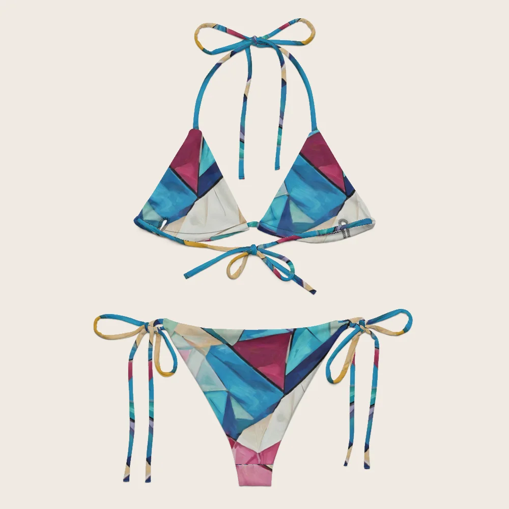 String Bikini on model