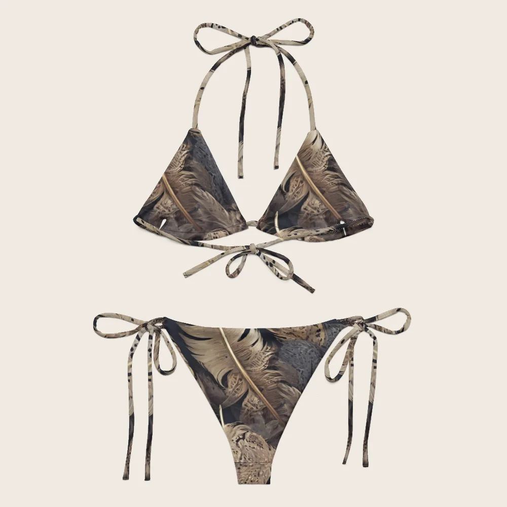 String Bikini on model