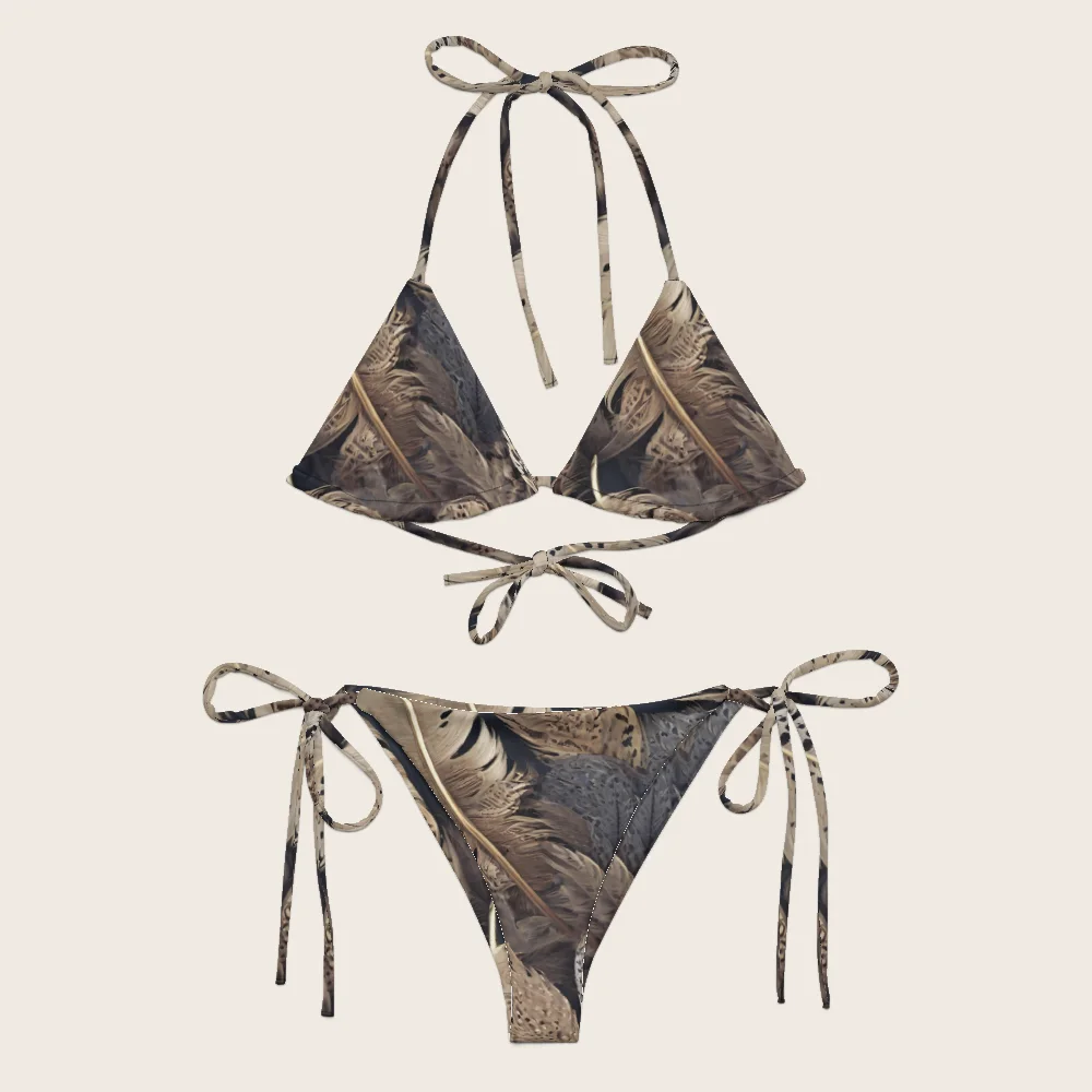 String Bikini on model