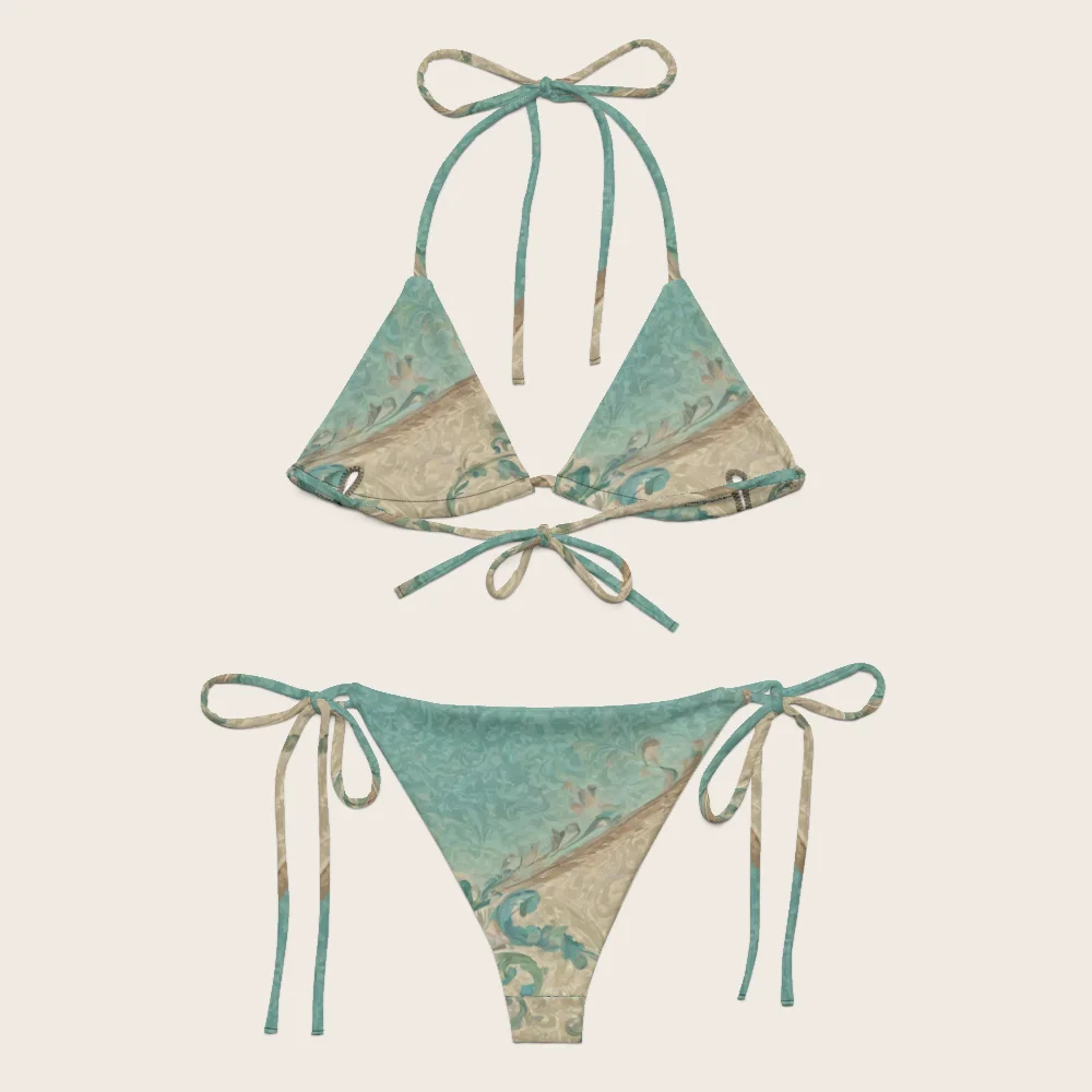 String Bikini on model