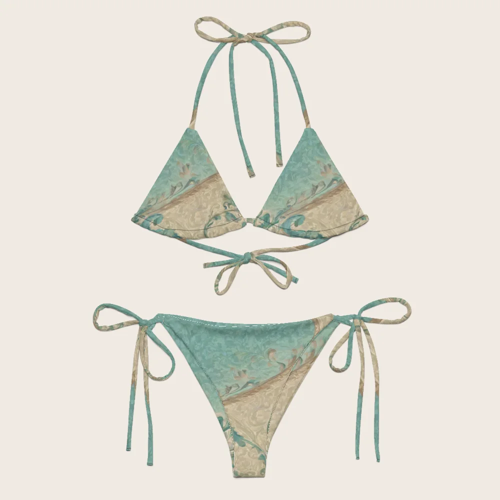 String Bikini on model