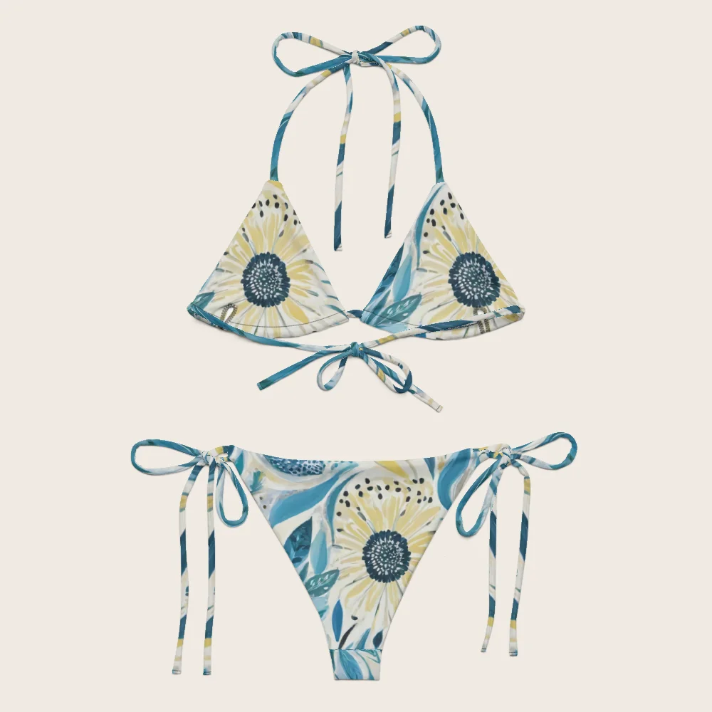 String Bikini on model