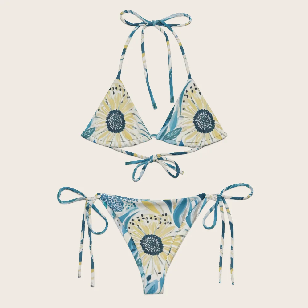 String Bikini on model
