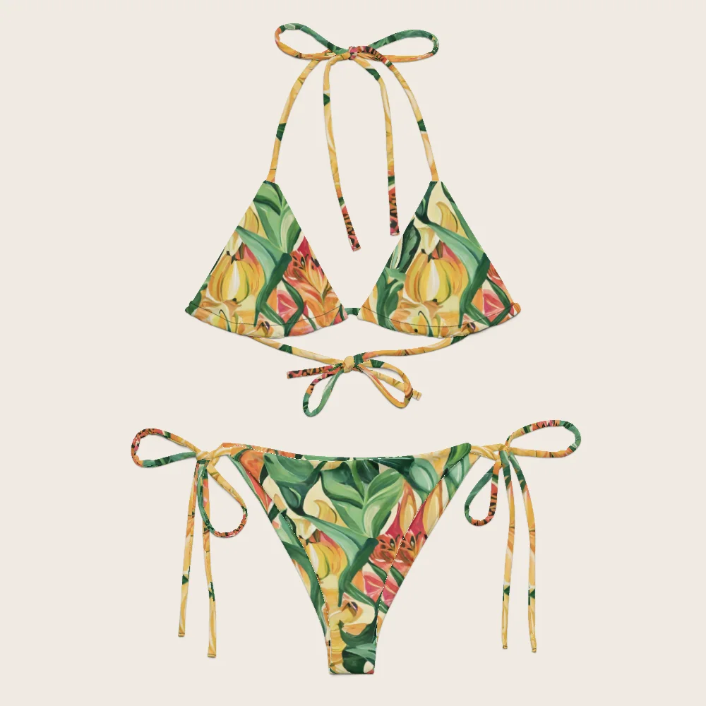 String Bikini on model