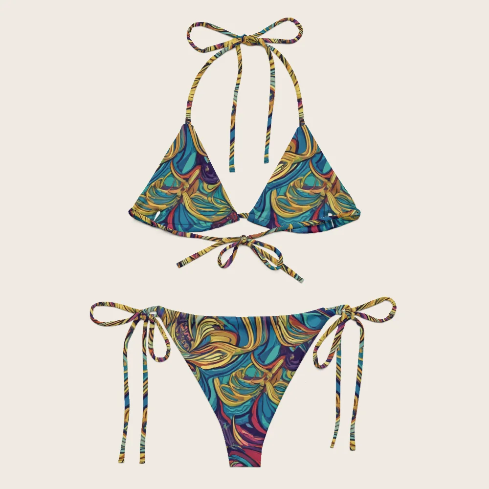 String Bikini on model