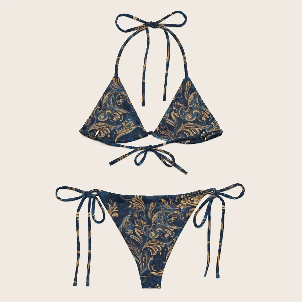 String Bikini on model