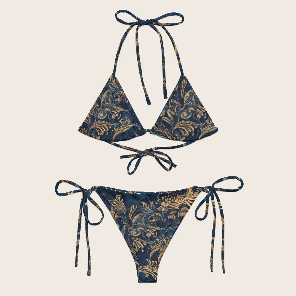 String Bikini on model
